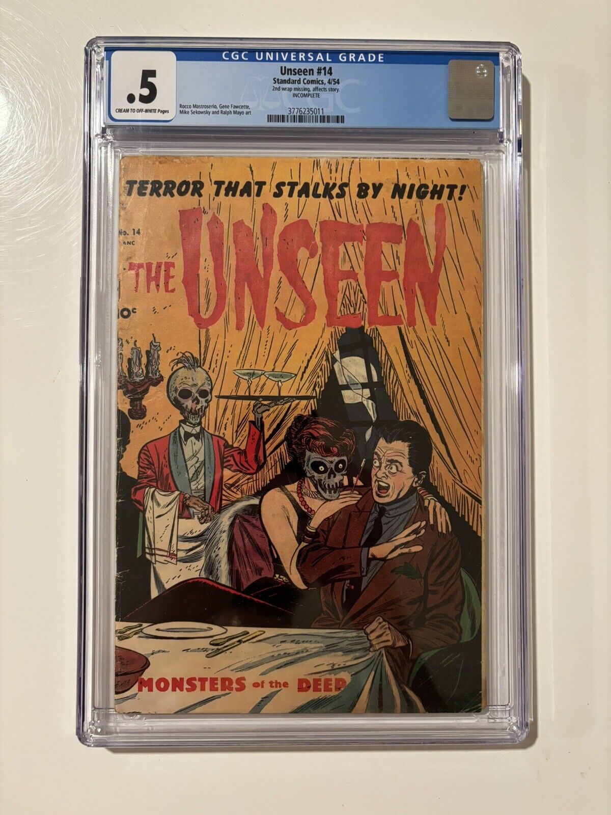 The Unseen #14 (1954) CGC O.5 Rare Pre-Code Horror Comic Book (see description)