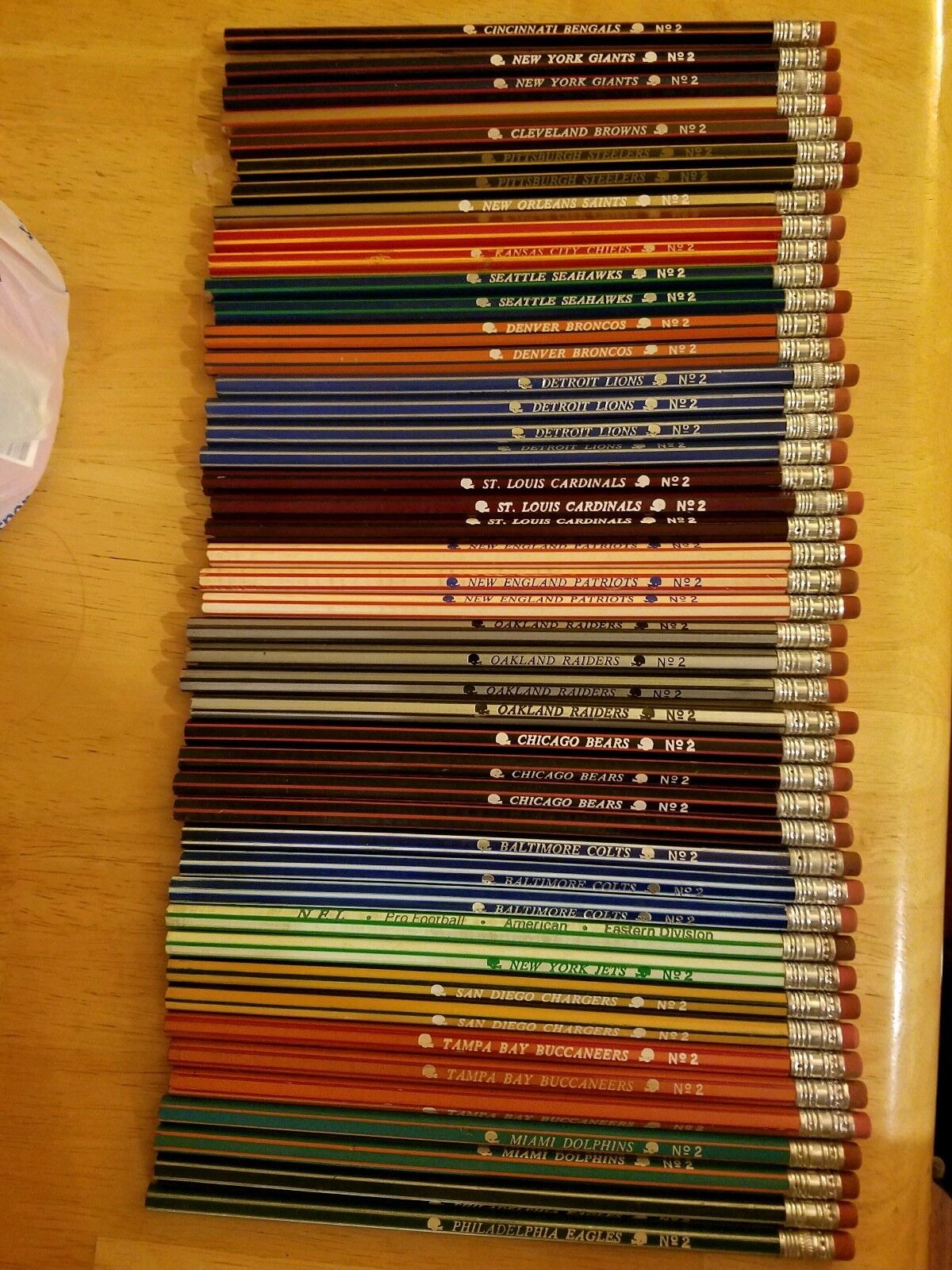 Vintage Striped NFL Pencils $7 each, you choose the team you need FOOTBALL