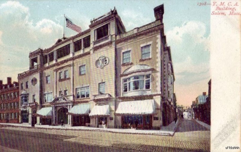 PRE-1907 Y.M.C.A. BUILDING SALEM, MA with glitter