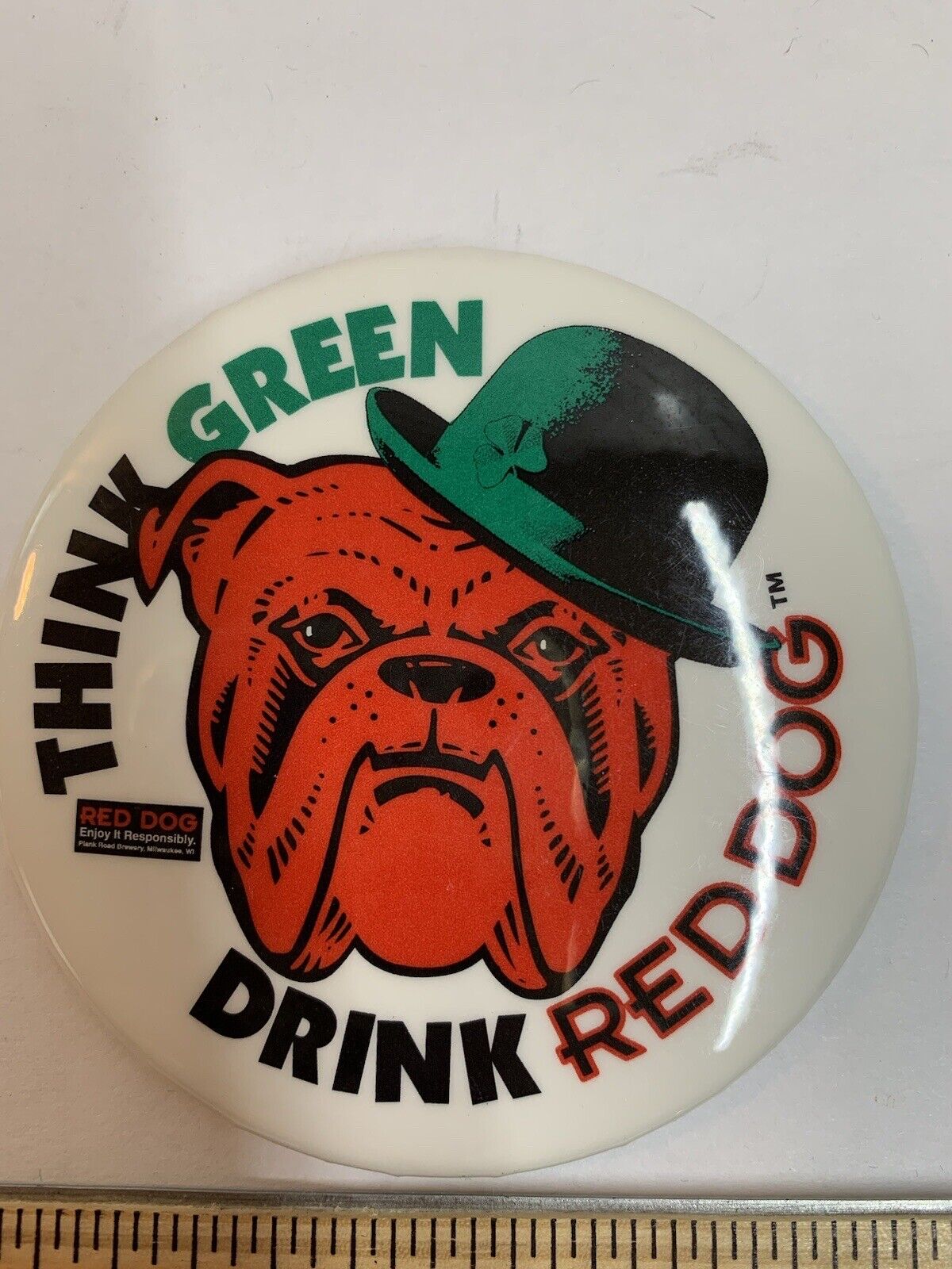 Vintage Red Dog Beer Logo  Pin