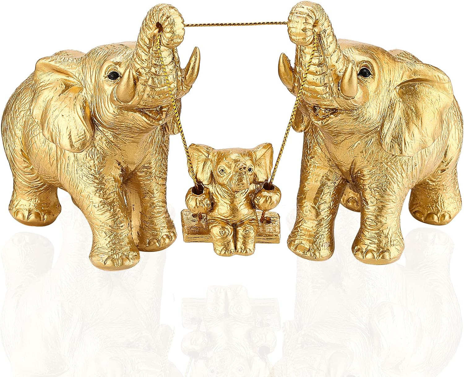 CYYKDA Elephant Statue Mom Gifts Gold Home Decor Accents Elephant Figurines for