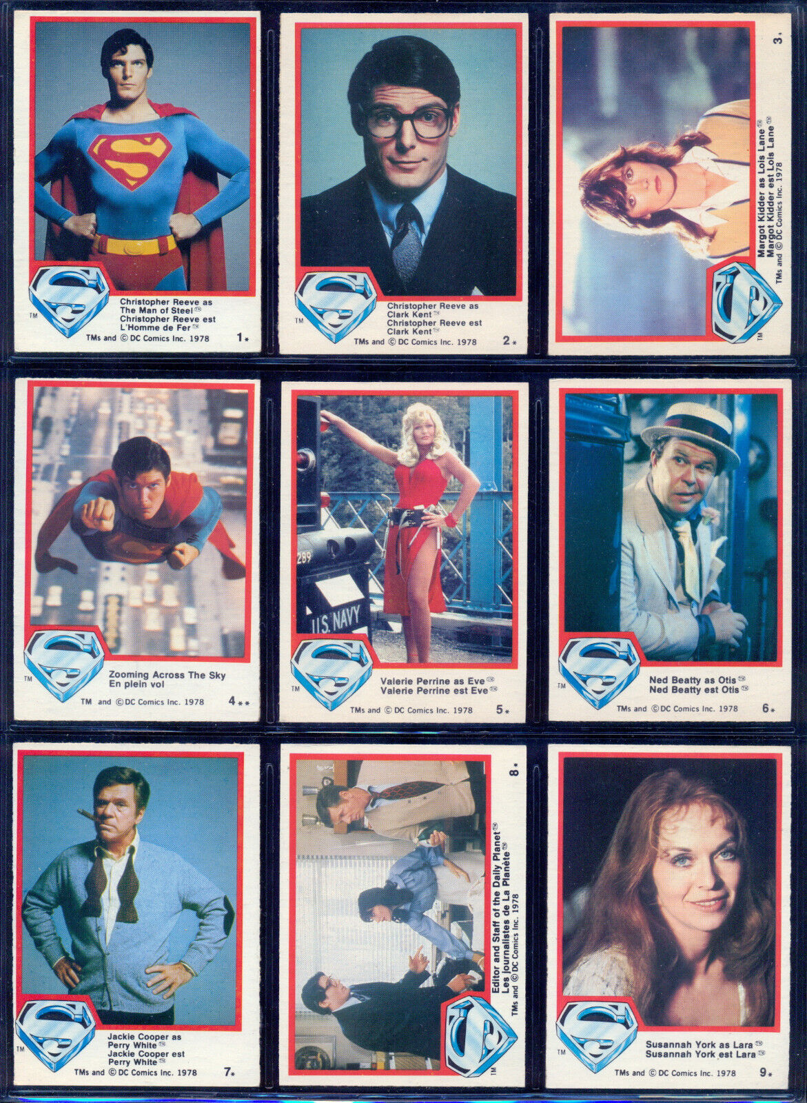 1978 TOPPS OPC DC Superman The Movie FULL SET 1-132 NM + 2 Stickers Set PSA 9 MT