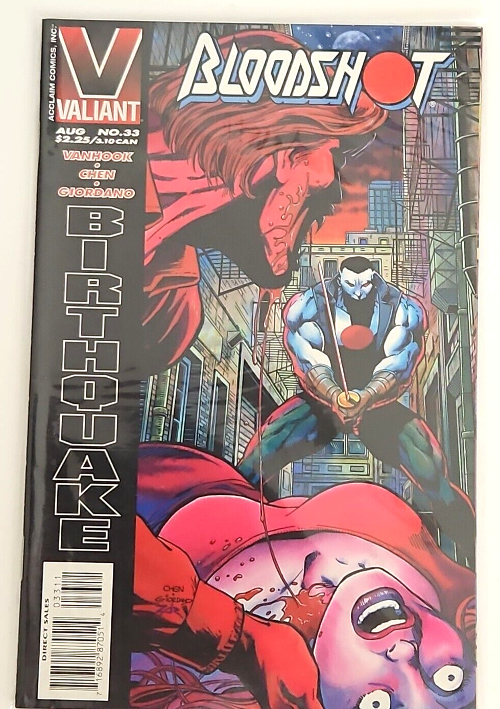 Bloodshot #33 Aug 1995 Valiant Comic Sleeved Kevin VanHook Art Birthquake Mature