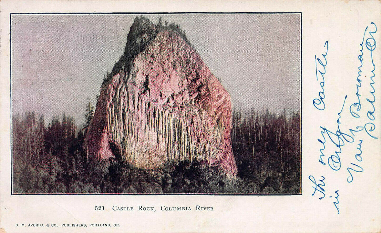 Castle Rock, Columbia River, Washington State, Early Postcard, Used in 1906
