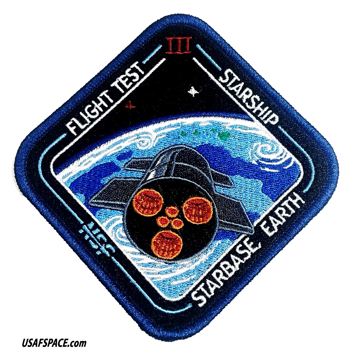 Authentic STARSHIP FLIGHT TEST -3- SPACEX -STARBASE, EARTH Launch PATCH