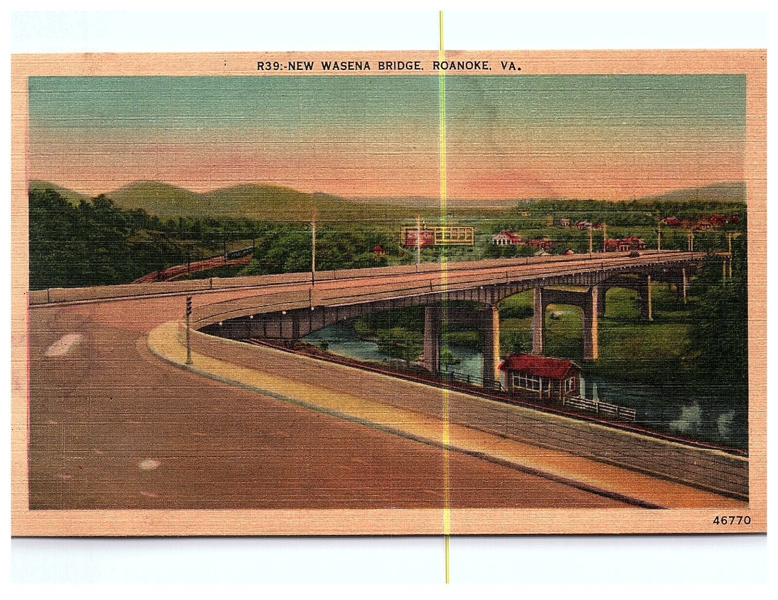 Roanoke VA - Virginia - New Wasena Bridge - Postcard
