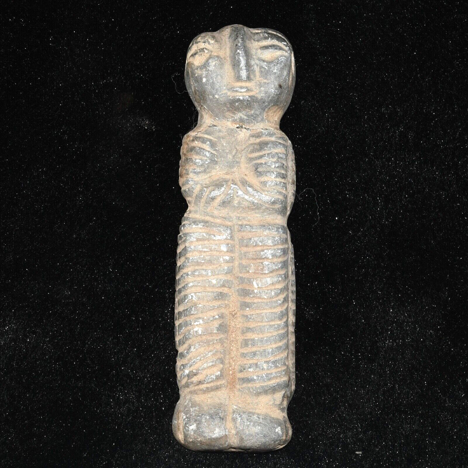Ancient Bactrian Stone Composite Idol Statue of Male Figurine Circa 2500-1500 BC