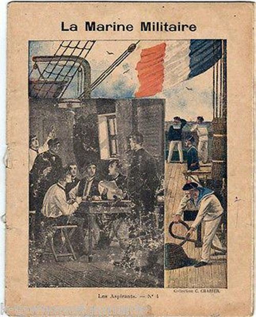 French Navy Marines WWI Students School Notebook with Graphic Art Cover