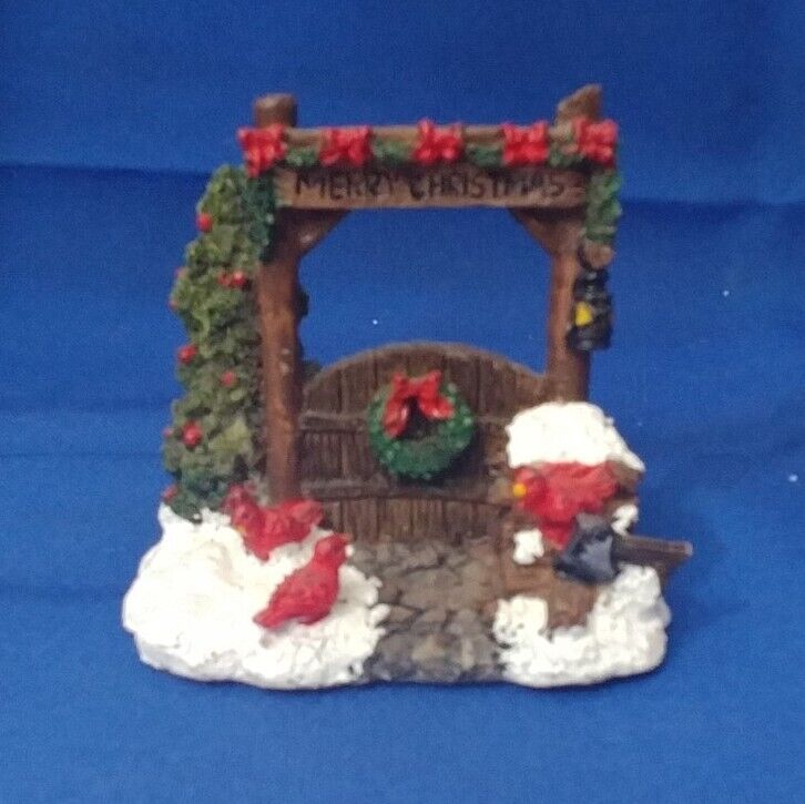 Lichthaus G. Wurm Christmas Village Accessory Gate With Cardinals 