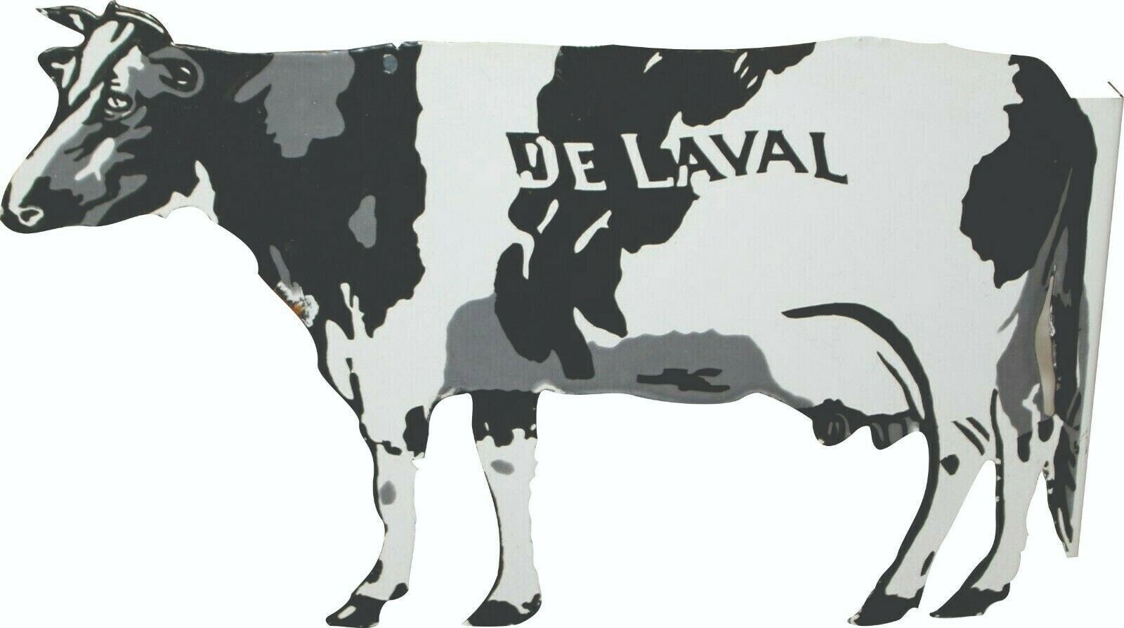 PORCELAIN DE LAVAL ENAMEL SIGN 19X11 INCHES DOUBLE SIDED WITH FLANGE