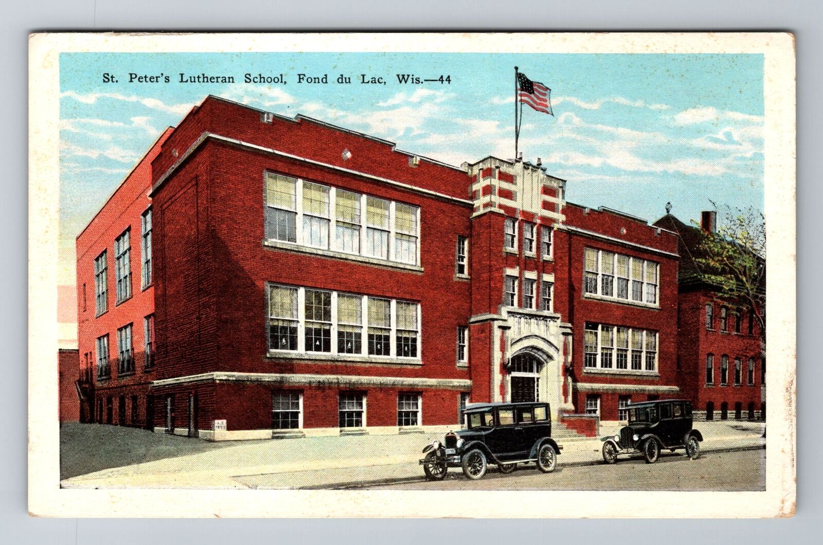 Fond du Lac, WI-Wisconsin, St. Peter\'s Lutheran School Antique, Vintage Postcard