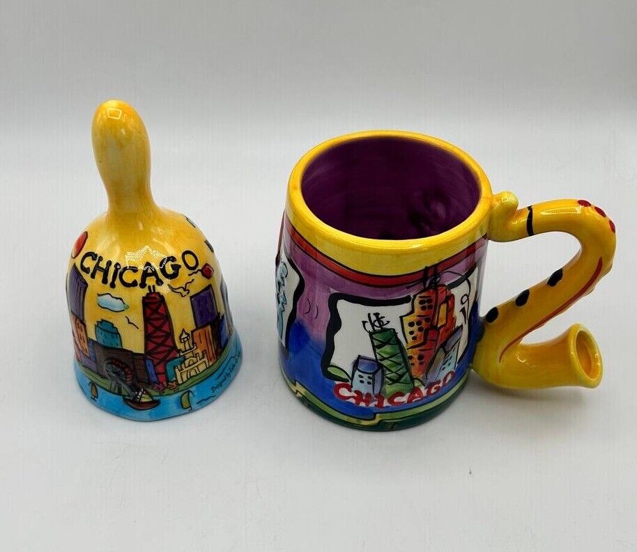 Set of Chicago Souvenir Bell and Cup