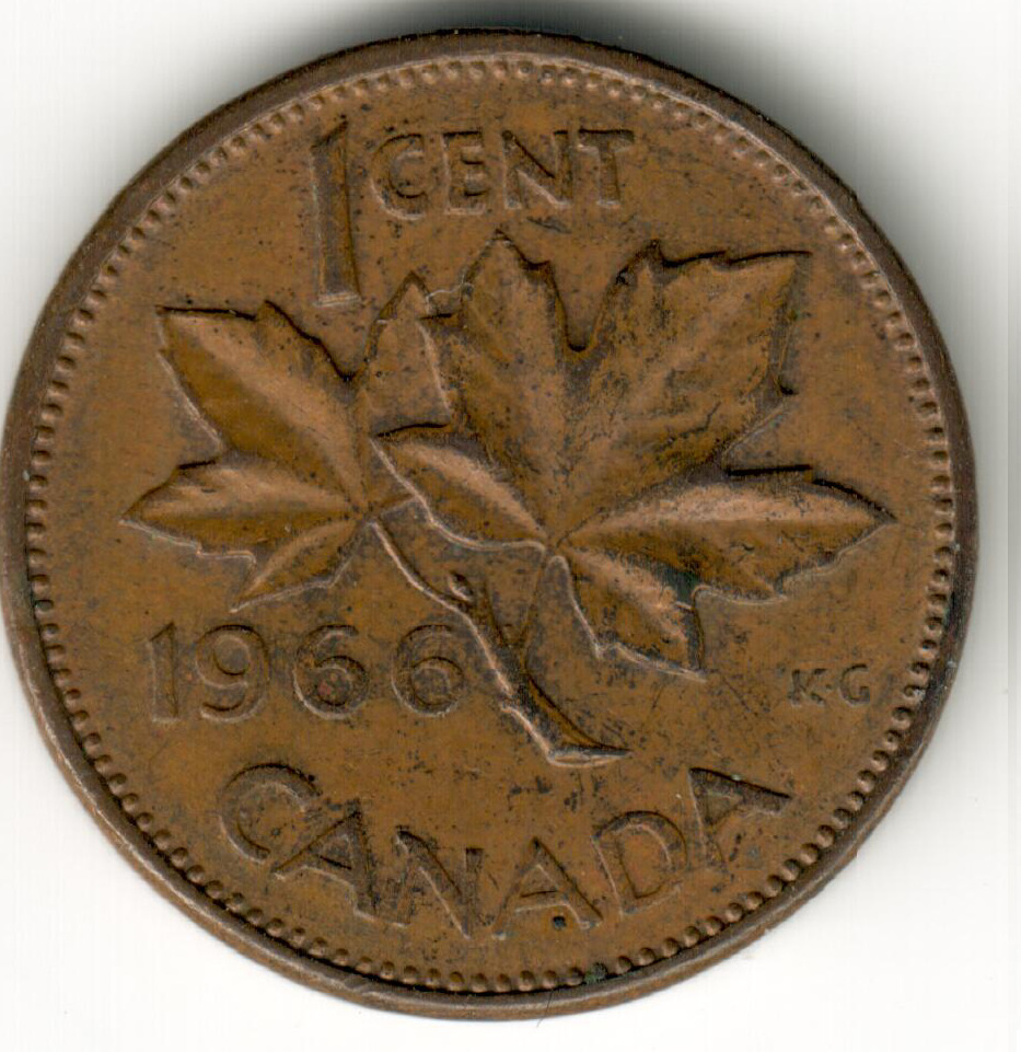 Canada - 1 Cent - 1966 - #1.1 - Elizabeth II 2nd portrait; heavy type
