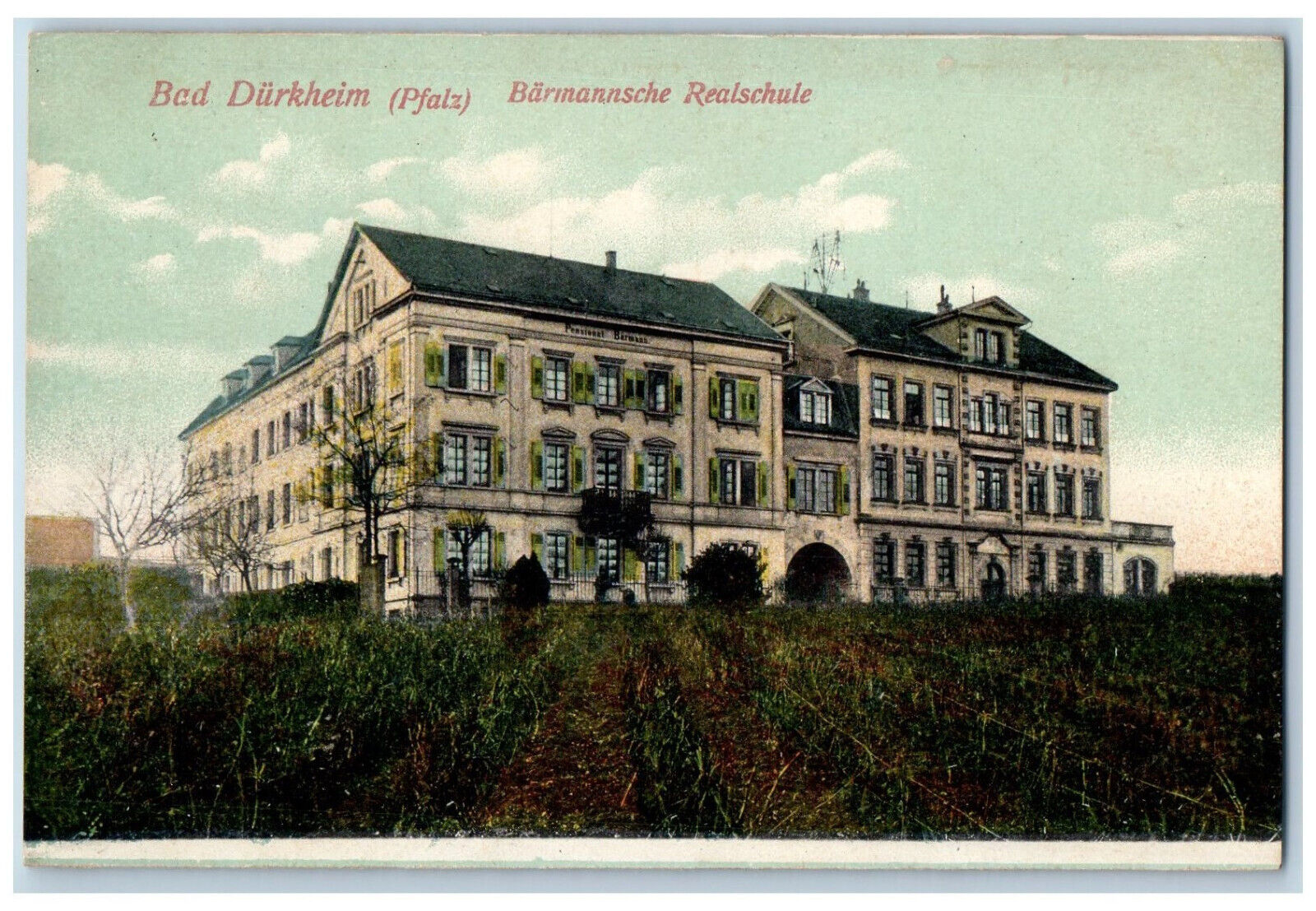 Rhinelan Palatinate Germany Postcard Barmann Secondary School Bad Dürkheim c1910
