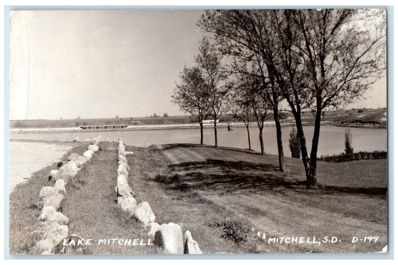 1942 Lake Mitchell View Mitchell South Dakota SD RPPC Photo Vintage Postcard