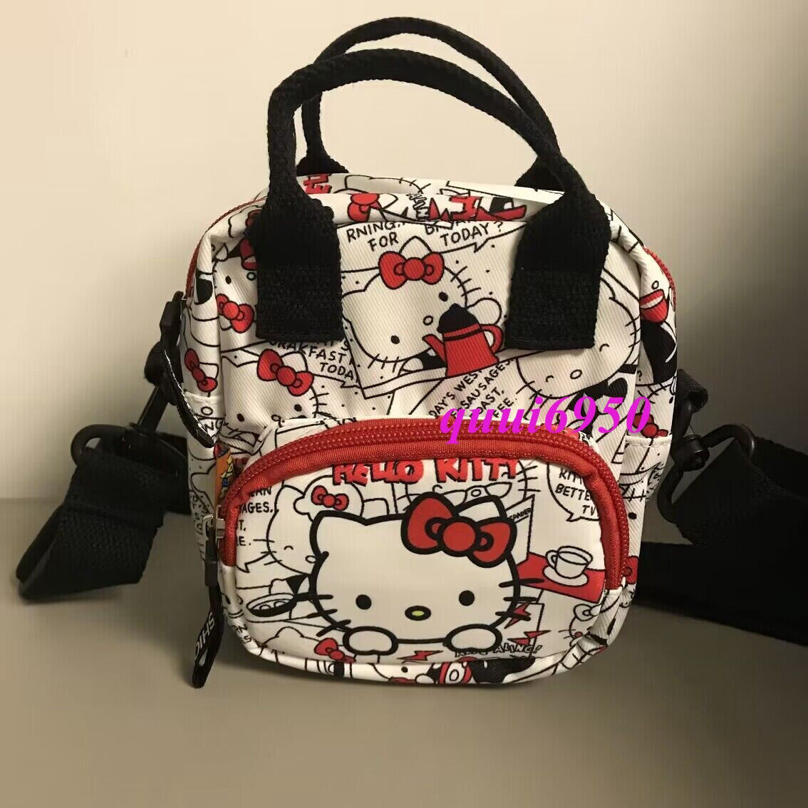 Women Girl's Hello Kitty Crossbody Small Canvas Handbag Travel Shoulder Bag