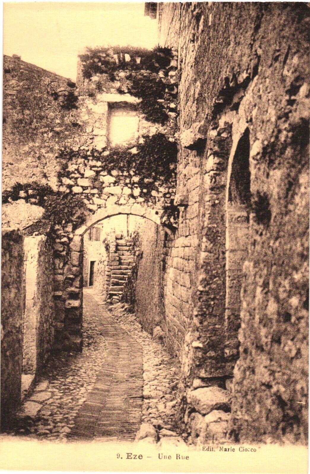 A Picturesque Street in Èze, France Postcard