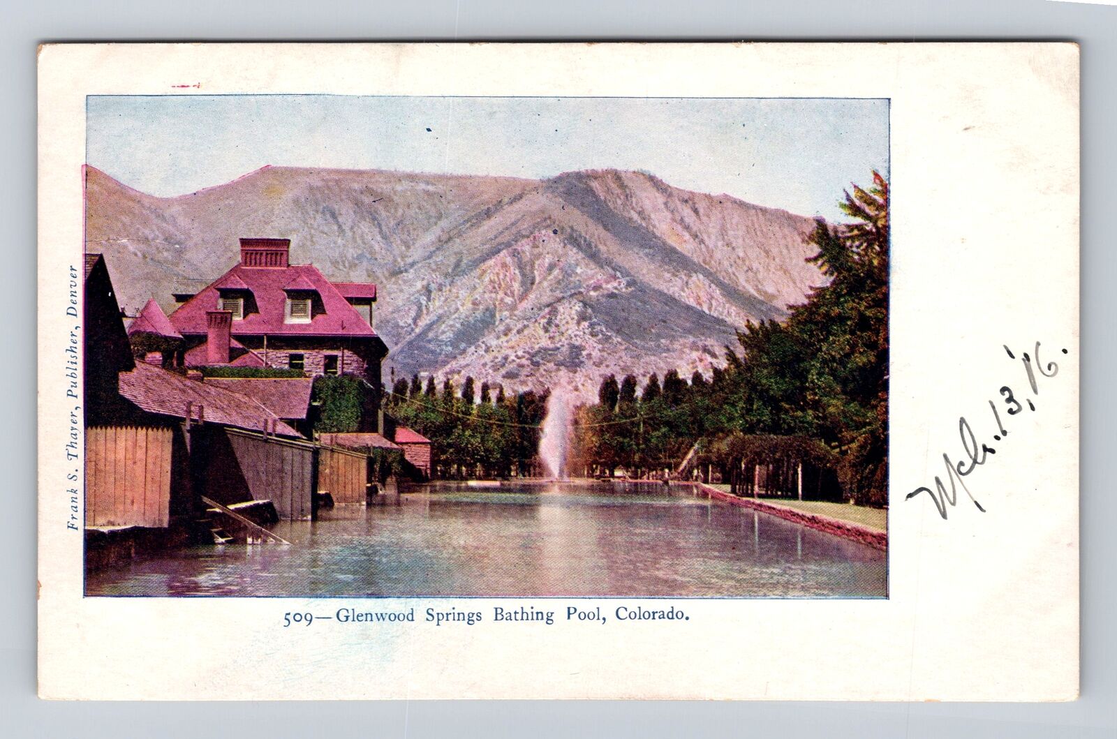 Glenwood Springs CO-Colorado, Bathing Pool, Rocky Mtns., Vintage c1916 Postcard