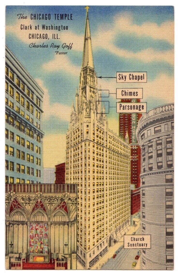 Chicago Illinois c1940\'s Chicago Temple Building, First Methodist Church, altar