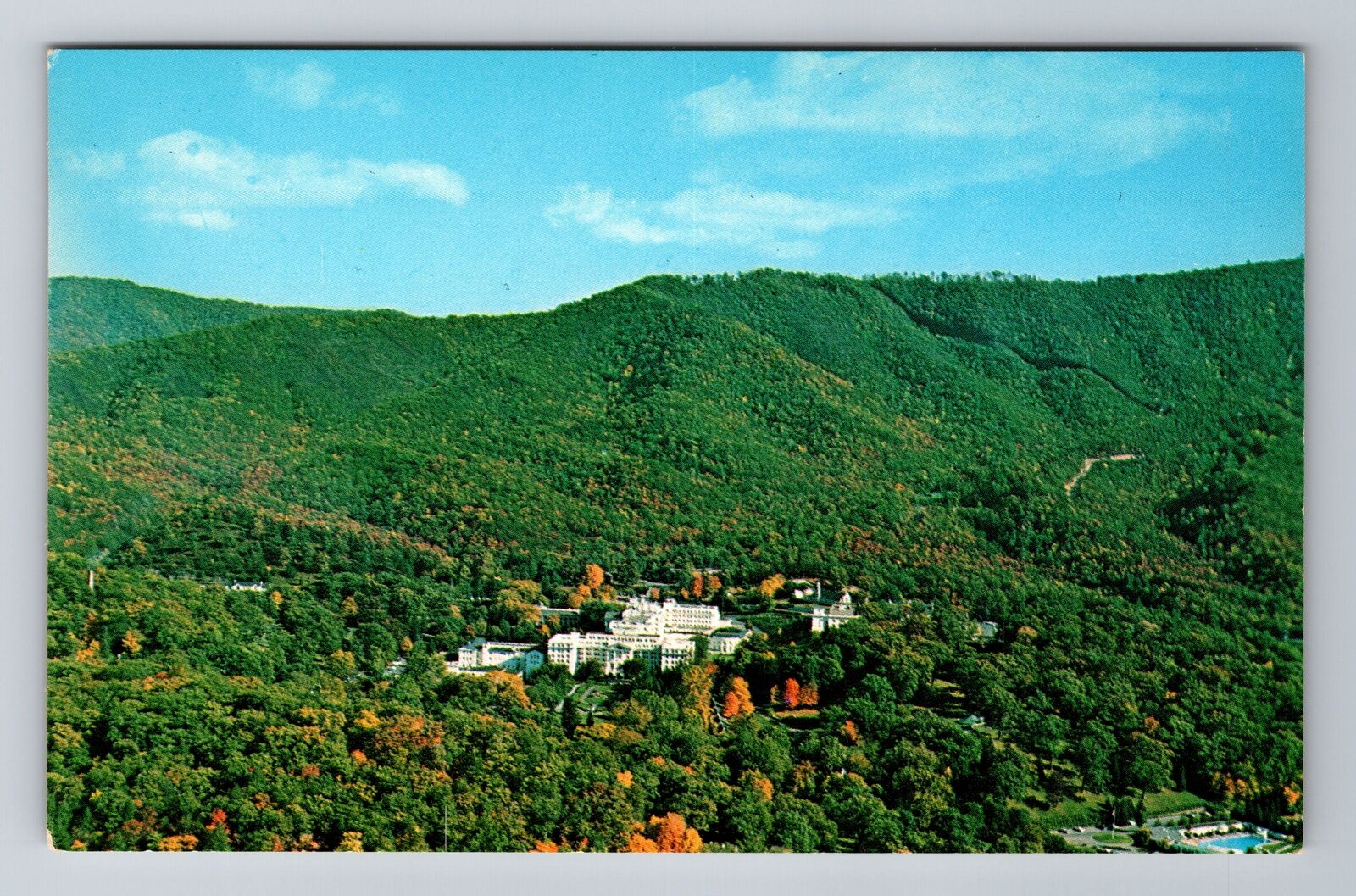 White Sulphur Springs WV-West Virginia, Aerial the Greenbrier, Vintage Postcard