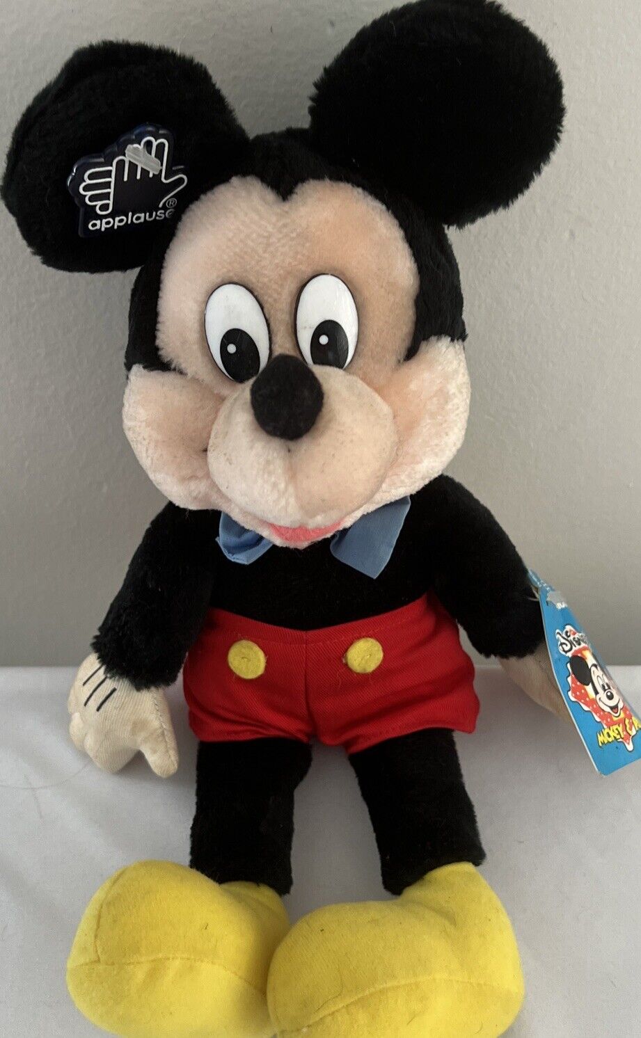 Vtg Applause Mickey Mouse Plush Blue Tie Red Shorts 12\