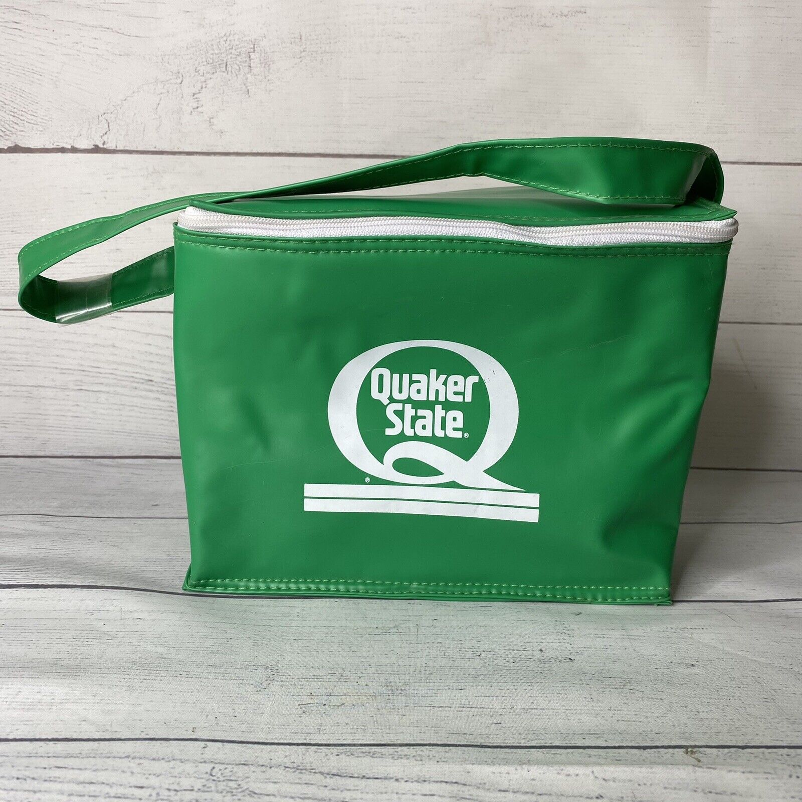 Vintage Green  QUAKER STATE OIL Cooler Lunch Bag PVC Nylon Advertising Offshore