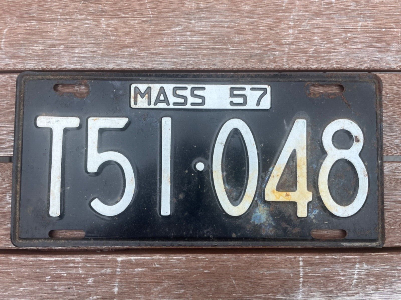 1957 Massachusetts License Plate T51 048