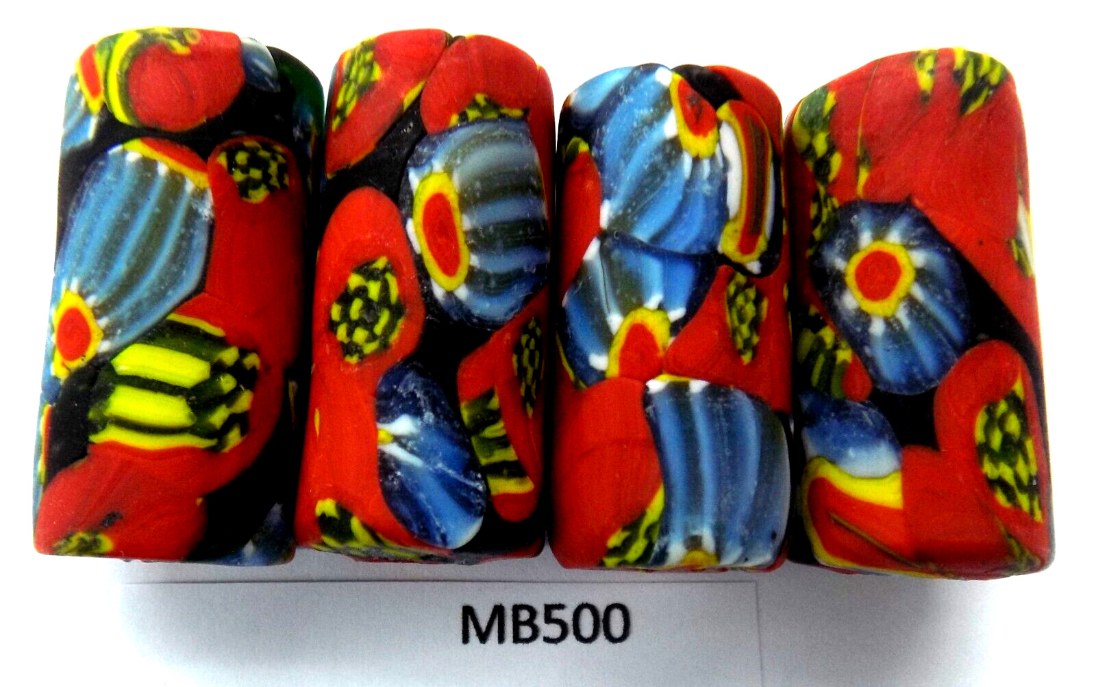 Matched Set Mosaic Venetian Style African Trade Beads MB500 W15  READ MORE INFO