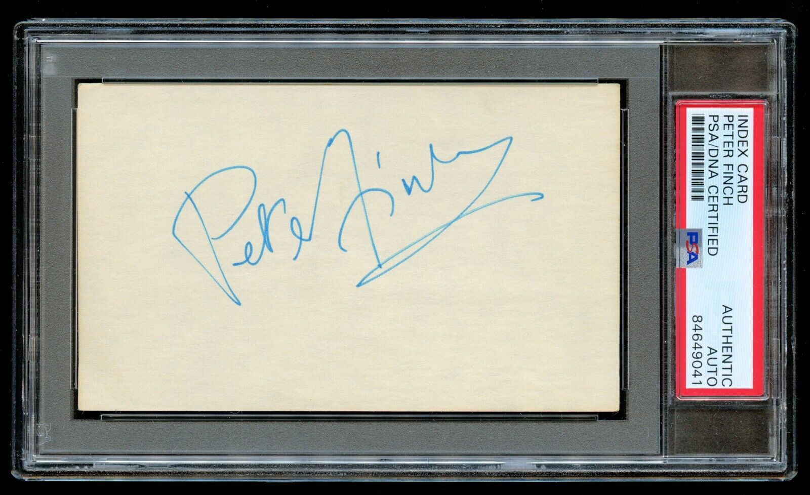 Peter Finch signed autograph auto Vintage 3x5 Howard Beale on Network PSA Slab