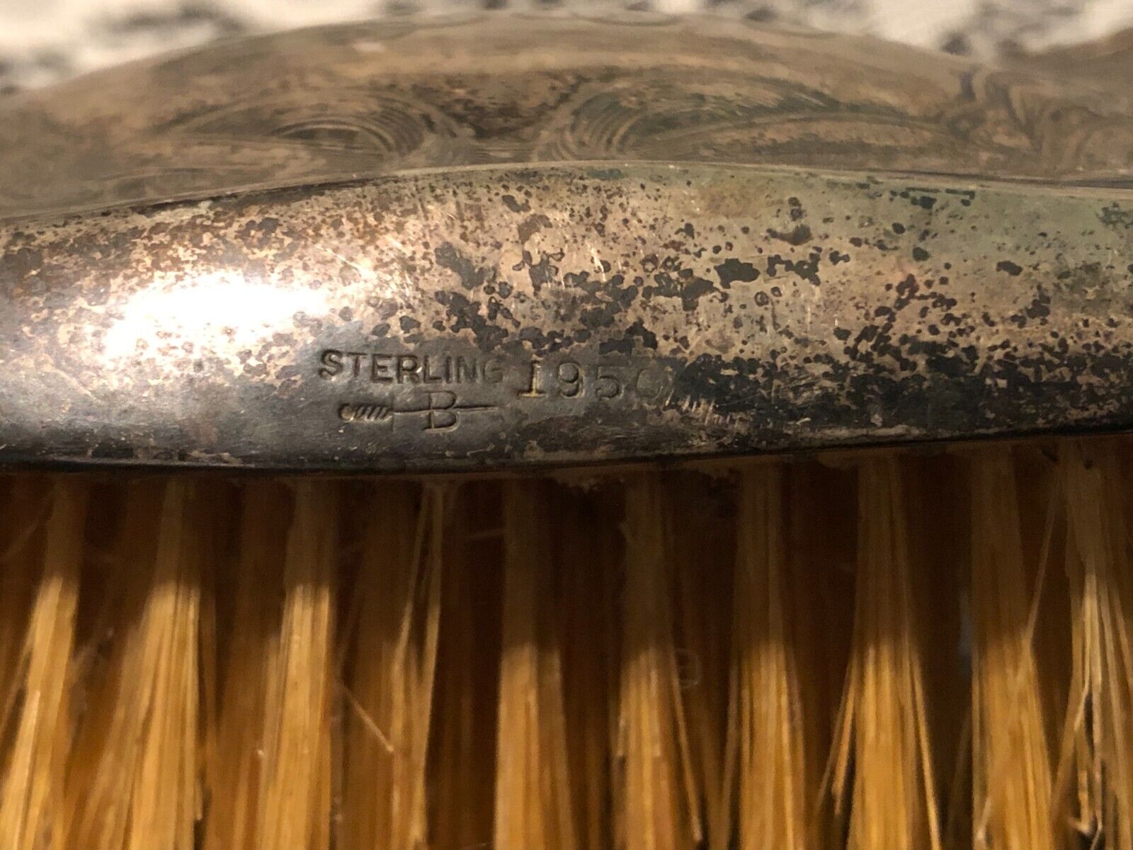Antique vanity brush sterling 1950         a7