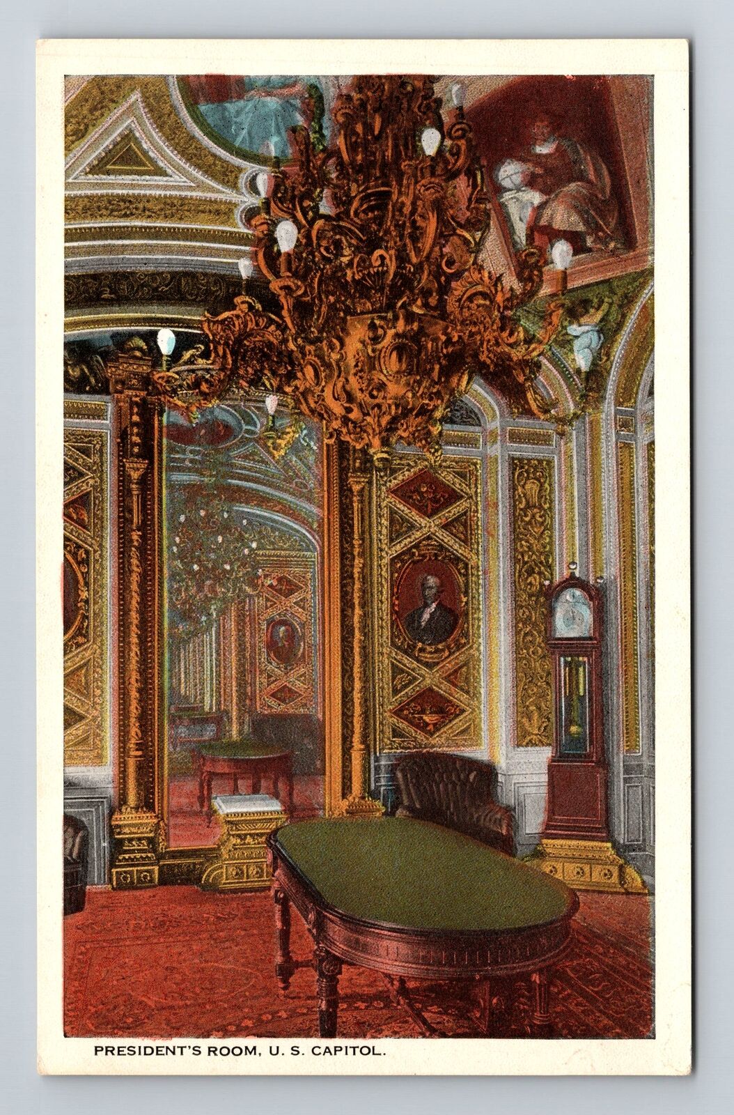 Washington DC, President\'s Room, US Capitol Vintage Souvenir Postcard