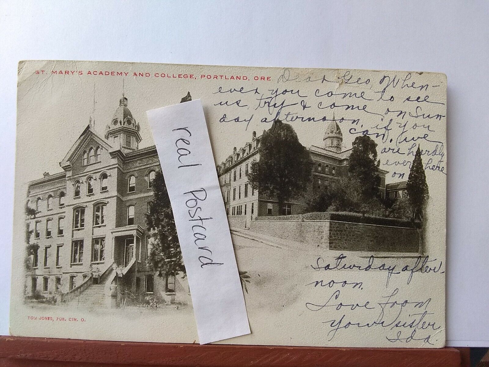 Vintage Postcard. St Mary\'s academy and college, Portland Oregon. PMK 1907 (E1)