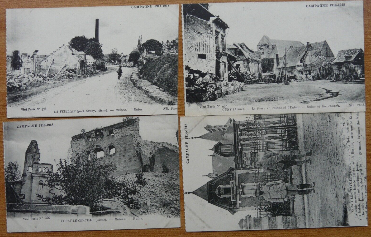 4 WW1 Related Postcards from ND. Phot. Campagne 1914. Western Front  (86)