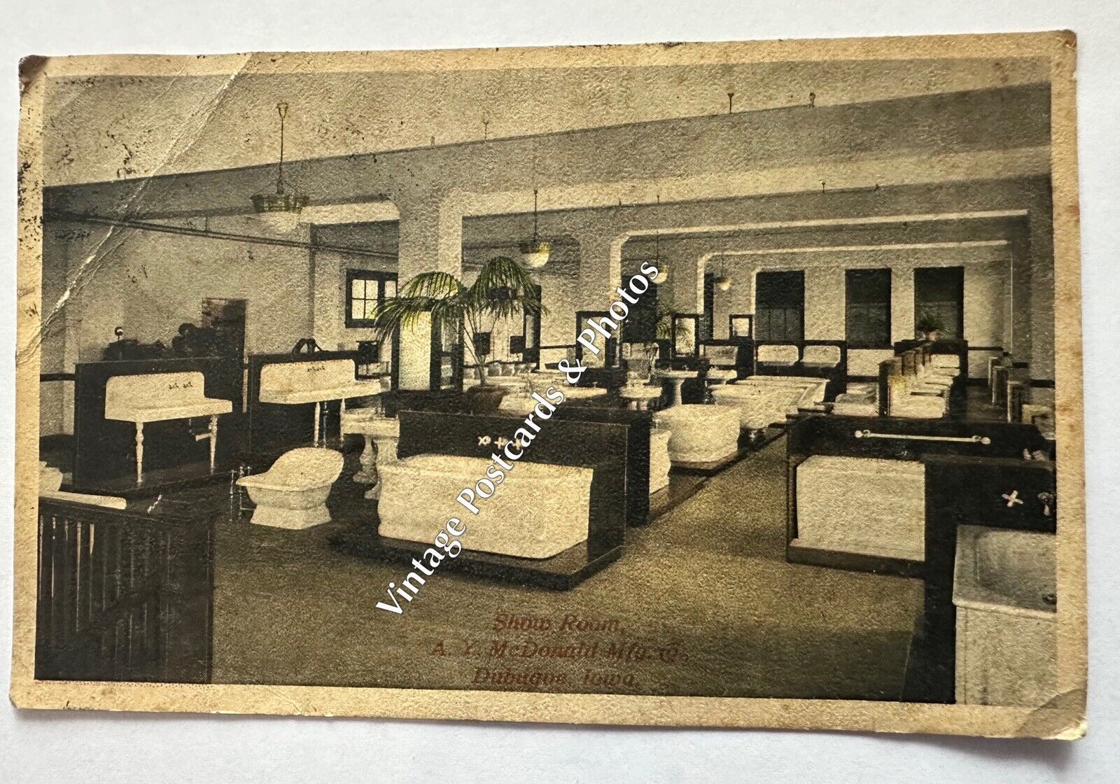 Dubuque Iowa A.Y. McDonald Mfg. Co. Show Room 1915 Postcard