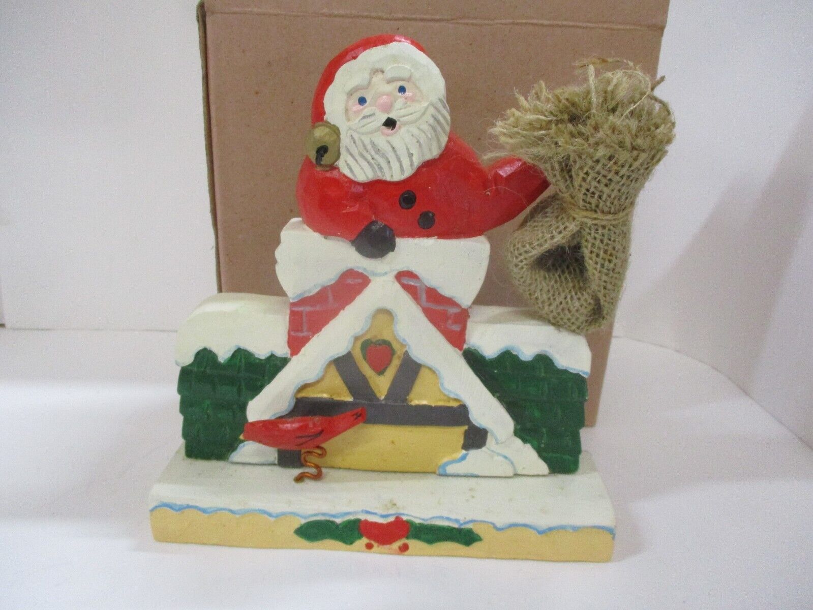 Vintage Terry’s Village Santa Coming out of Chimney Wood Figure