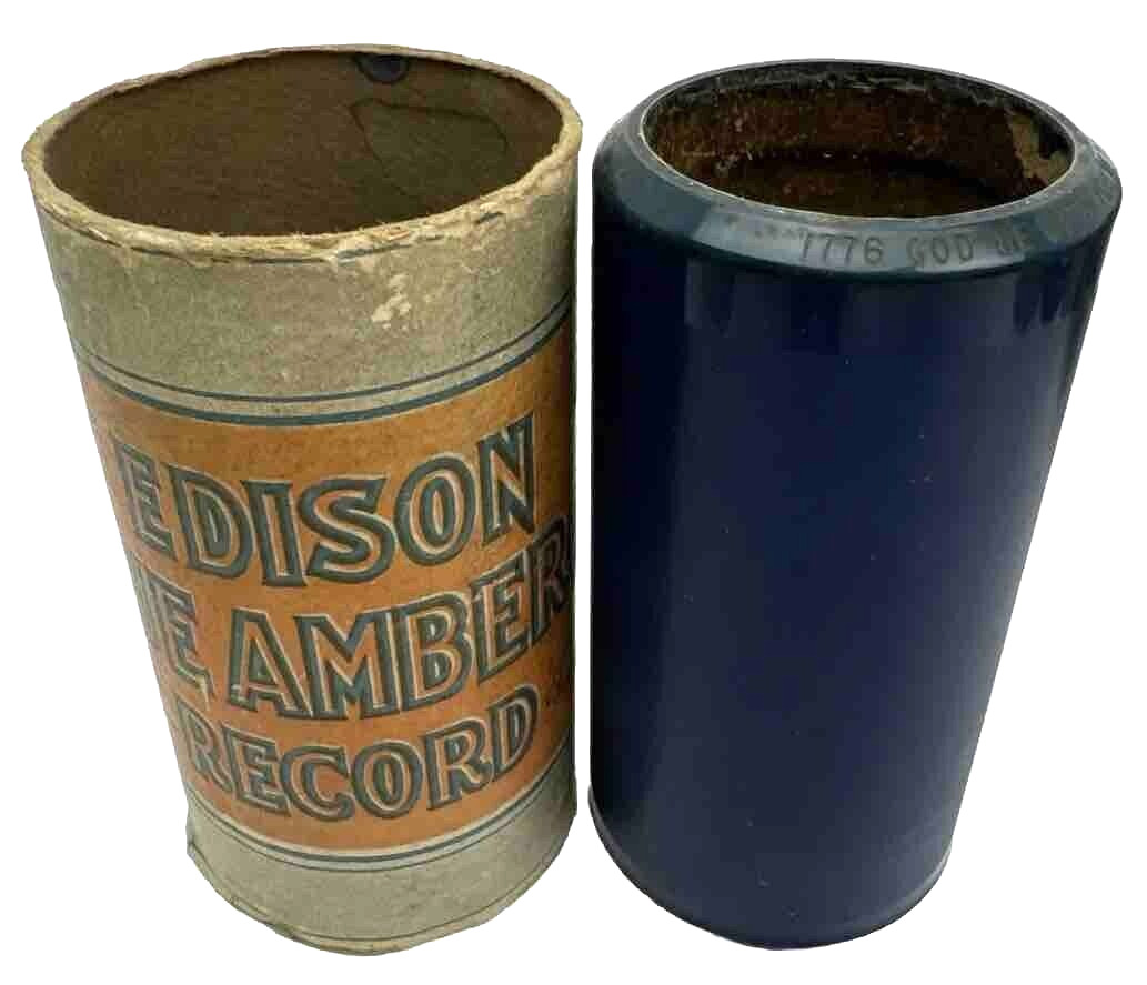 Antique Edison Blue Amberol Record Cylinder 1776 God Be With You Etc Mixed Quar