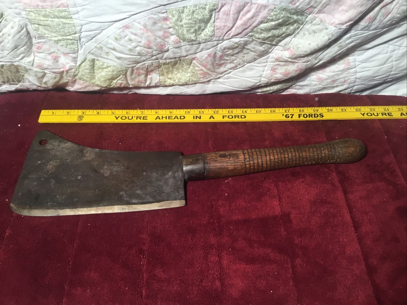 [RARE] ANTIQUE W.M BEATTY & SON CHESTER #4 MEAT CLEAVER 21” -10” BLADE PIG SPLIT