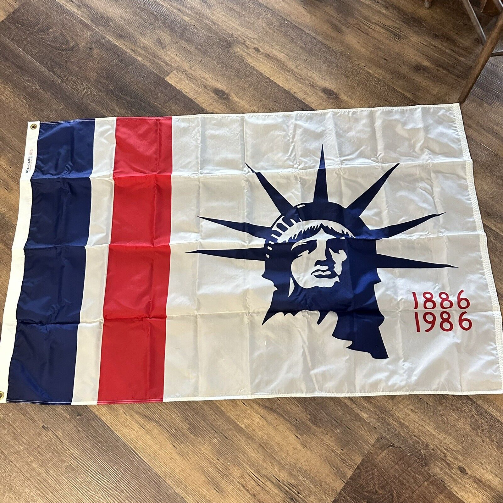 Statue of Liberty Flag Nylon 3ft x 5ft 1886-1986 w/Box USA ANNIN