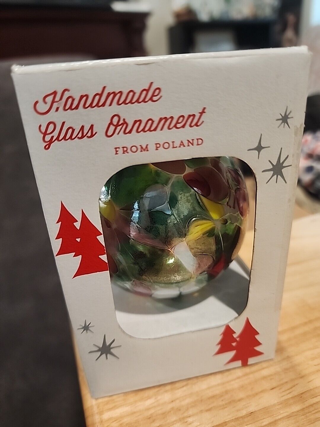 Zorza Handmade Glass Multicolor Ornament From Poland P100 Christmas New 