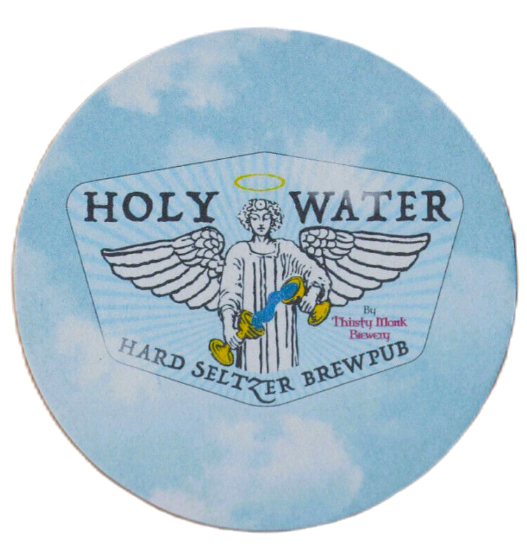 Thirsty Monk Brewery Hard Seltzer Brewpub Beer Coaster  Asheville NC