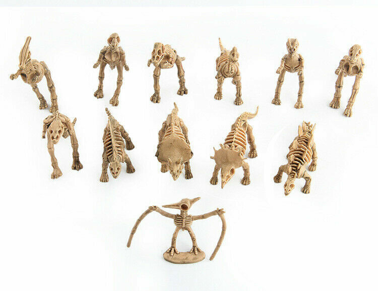 Unique Dinosaur Fossils Skeleton Figures Jurassic Park Dino Toy Model 12 pcs Lot