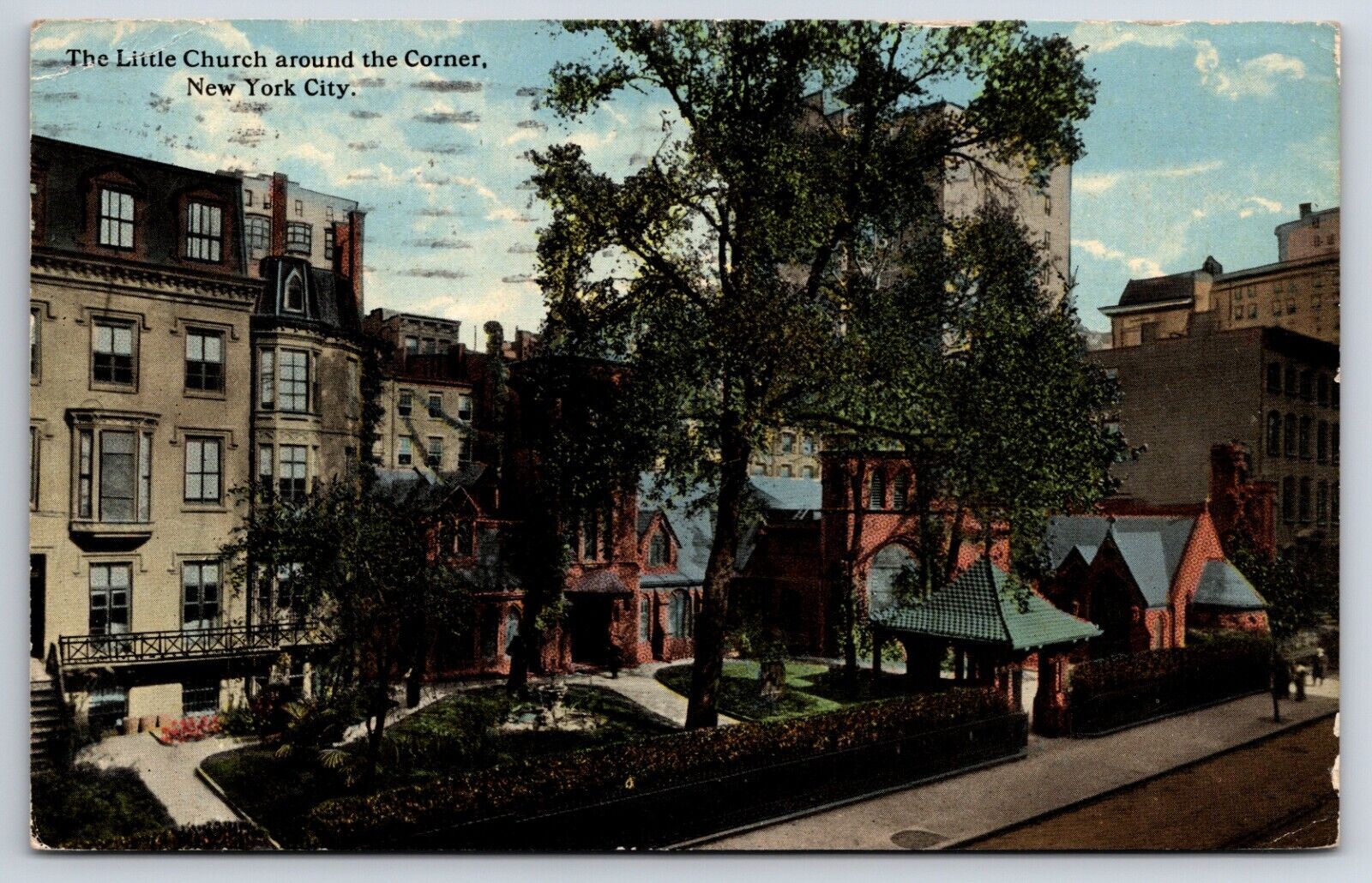 Little Church Around The Corner c1914 New York City NY Finkelstein Son Postcard