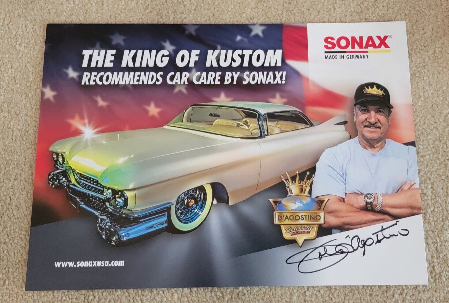 2019 JOHN D\'AGOSTINO signed Sonax \'59 Cadillac SEMA Show Poster