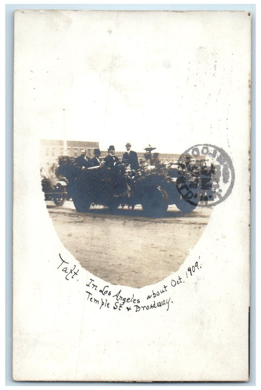 1911 President Taft Motorcade Los Angeles California CA RPPC Photo Postcard
