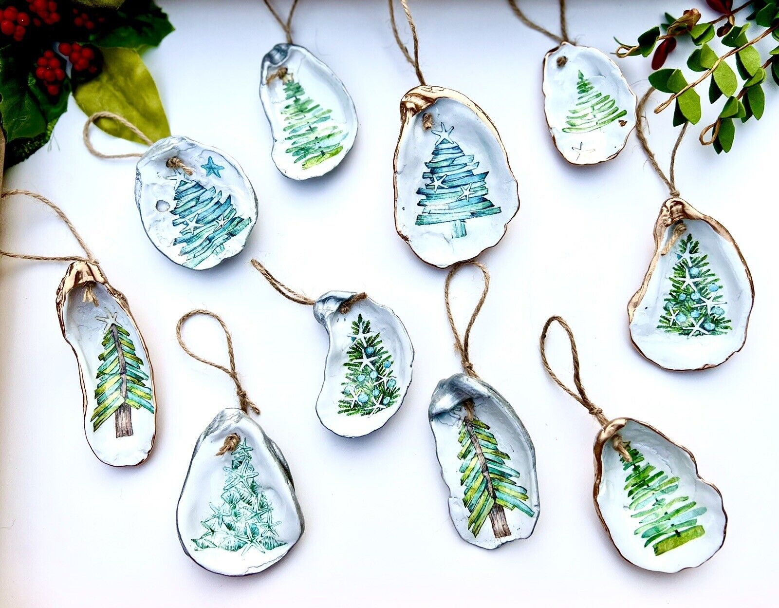 Coastal Christmas Tree Ornaments, Set Of 5