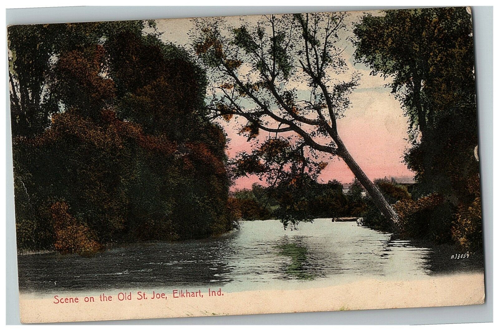 c1910 Scene On The Old St Joe Elkhart Indiana Postcard River Scene