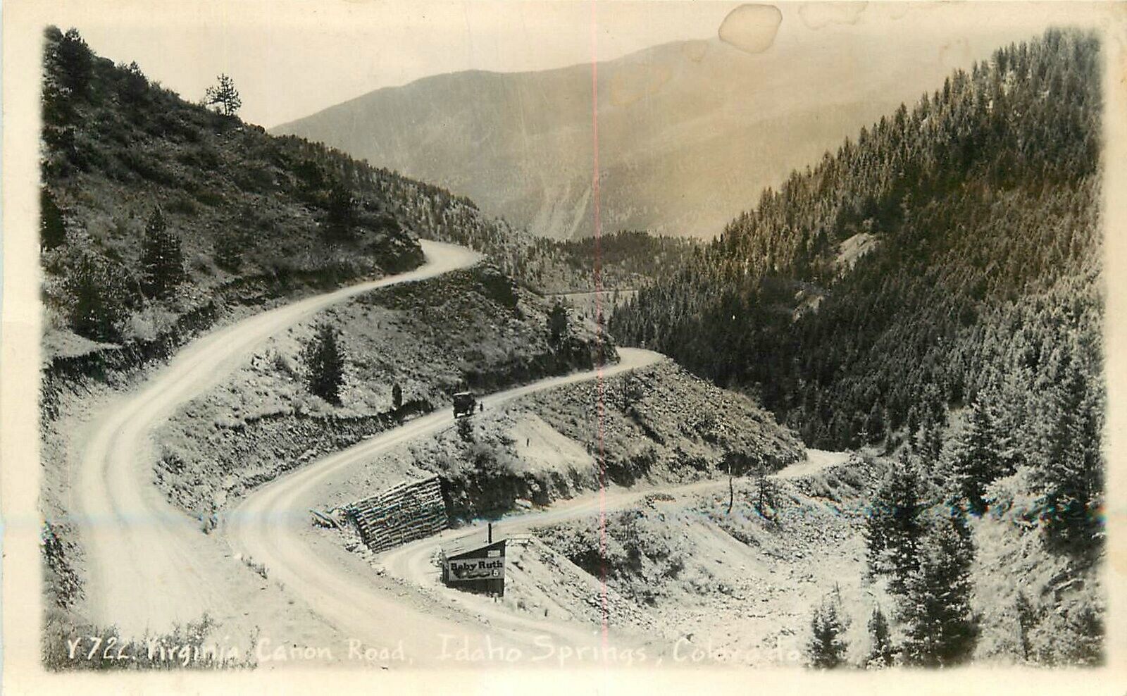 Postcard RPPC 1930 Colorado Idaho Springs Virginia Canon Road 23-12940