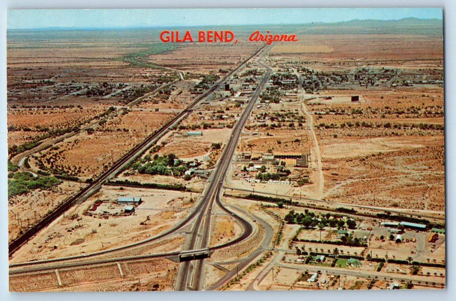 Gila Bend Arizona Postcard Junction Old Mexico Gila Bend c1960 Vintage Antique