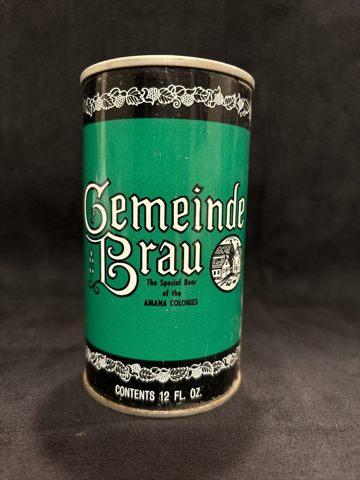 USBC #67-22 Vintage Gemeinde Brau Straight Side Cold Spring Beer Can NEAT
