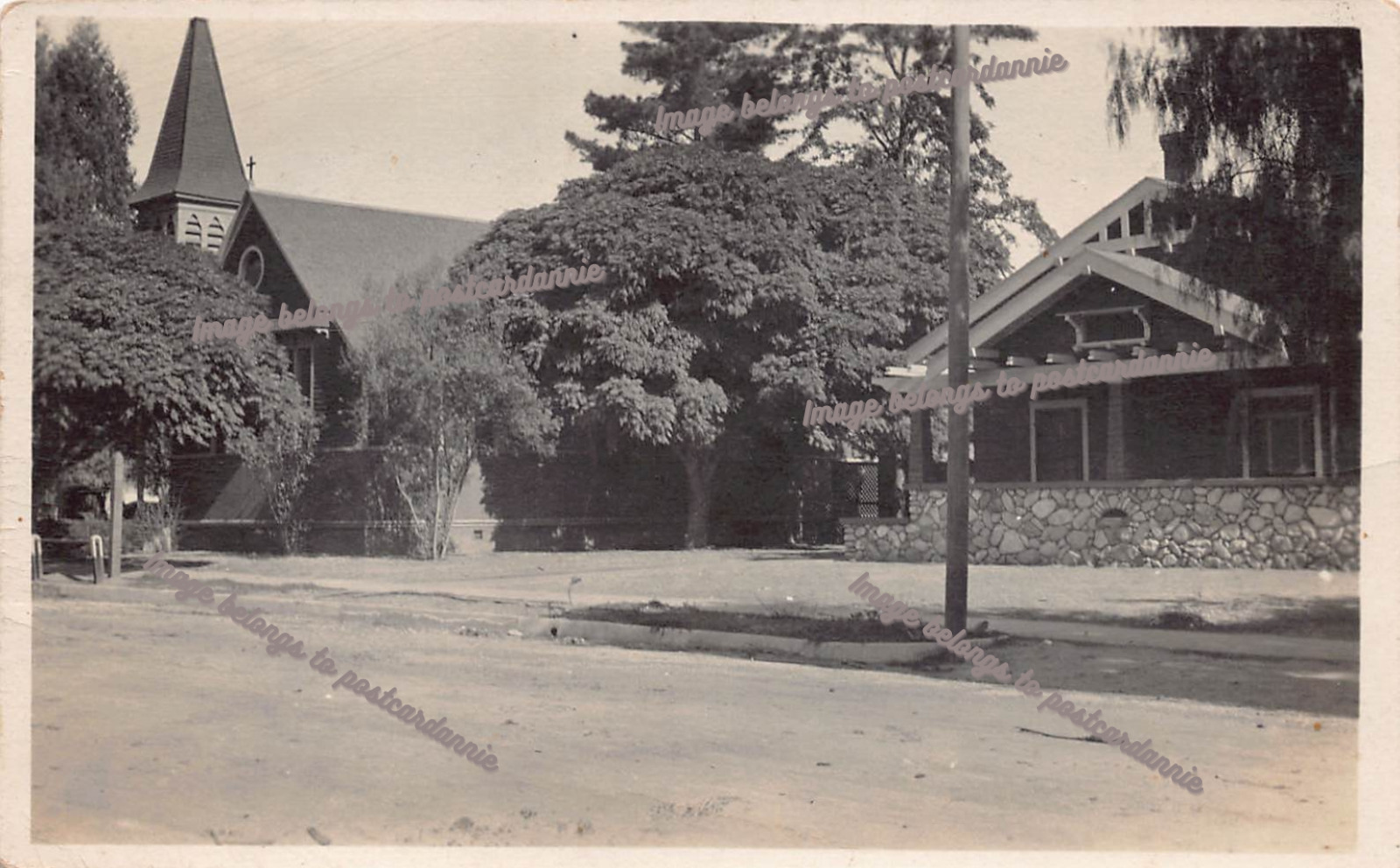 RPPC Pomona CA California Main Street Church Early 1900s Photo Vtg Postcard A55